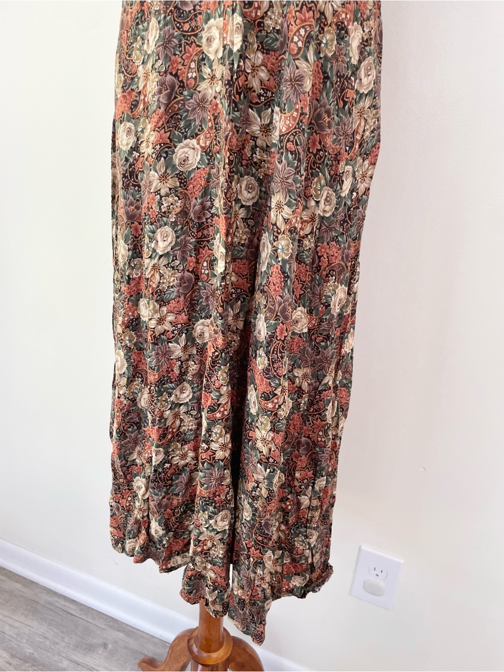 Vintage 80s 90s Floral Midi Summer Dress M Medium Whimsigoth Practical Magic - Picture 3 of 8